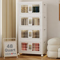 Stackable Storage Bins with Doors & Lids & Wheels by VNVTO