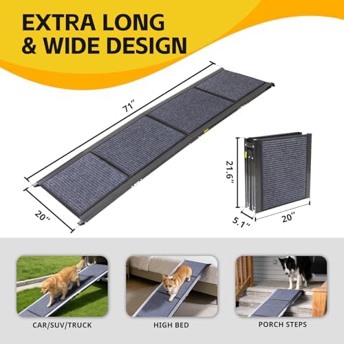 PawStep Extra Long Folding Dog Ramp 71" x 20" Portable Pet Ramp - Image 2