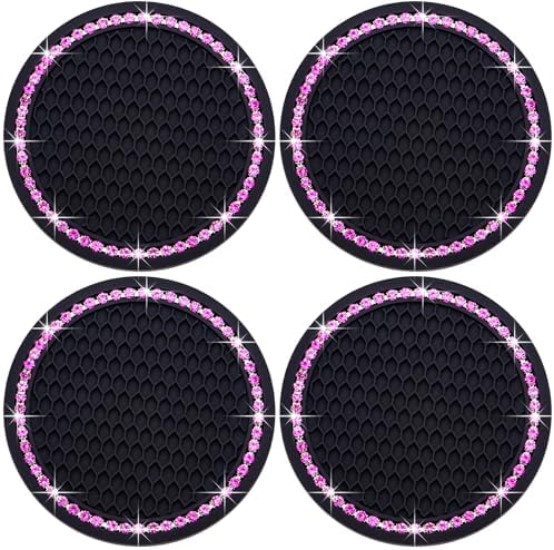 4PCS Bling Cup Holder Coaster, 2.75 Inch Auto Car Cup Holder Insert Coasters by MEAJOO