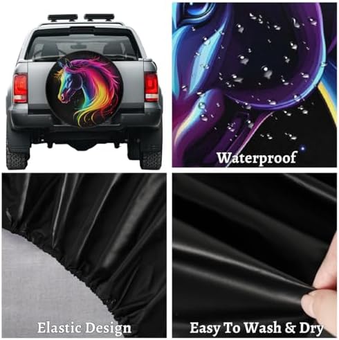 Rainbow Horse Spare Tire Cover Dust-Proof Wheel Protector - Image 4