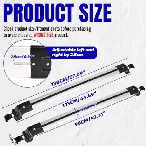 Roof Rack Crossbars Luggage Kayak Cargo Carrier + Lock Fit - Image 2