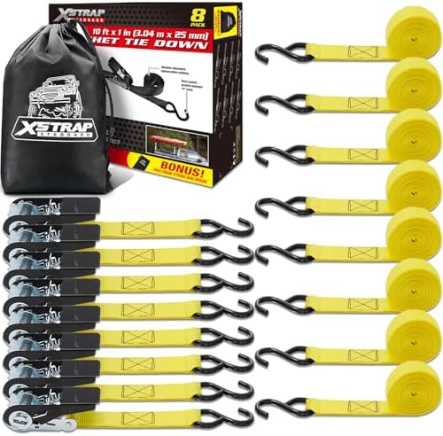 XSTRAP STANDARD 8-PK Ratchet Tie Down Straps by XSTRAPSTANDARD