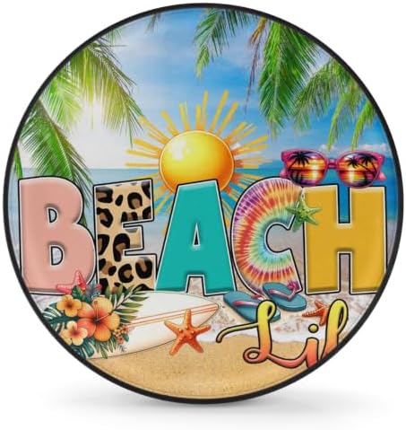 Summer Beach Blue Spare Tire Cover Dust-Proof Wheel Protector by Unknown