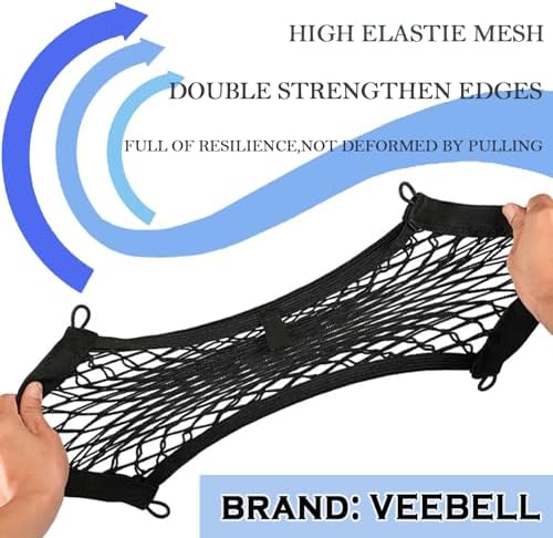 2 Pack Small Cargo Net Pocket Storage Mesh Net Elastic Automotive Cargo Nets - Image 3