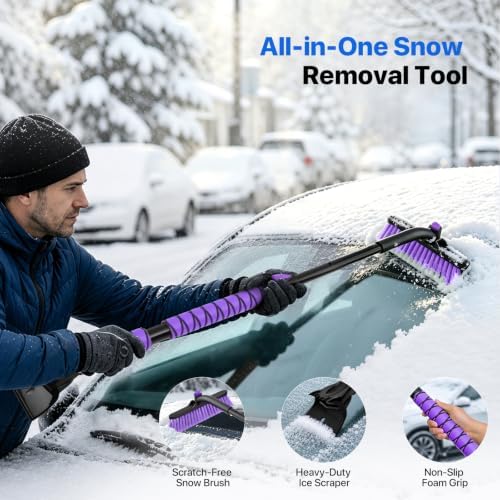 44 in Extendable Snow Brush and Ice Scraper - Image 2
