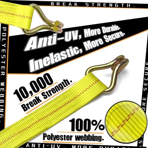 KJE Ratchet Straps Heavy Duty, 000 Lbs Max Break Strength, Tie Down Ratcheting - Image 4