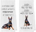 Funny Doberman Dish Towels Set by Geqtt