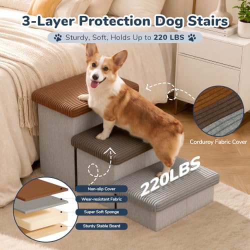 3-Step Wide Dog Stairs 18" H - Image 3