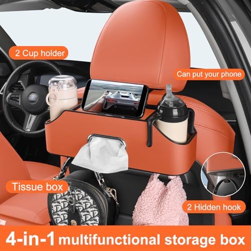 Car Seat Back Cup Holder, 4-in-1 Multifunctional Backseat Organizer - Image 3