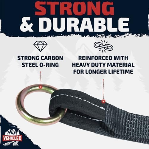 Vehiclex 2" x 12' Lasso Wheel Tie Down Straps, 000 lbs Break Strength - Image 3