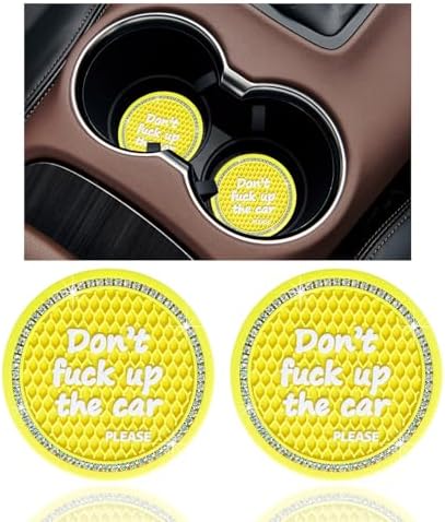 Ziciner 2 Pack Bling Car Cup Holder Coaster, 2.75 Inch Anti-Slip Auto Insert by Ziciner