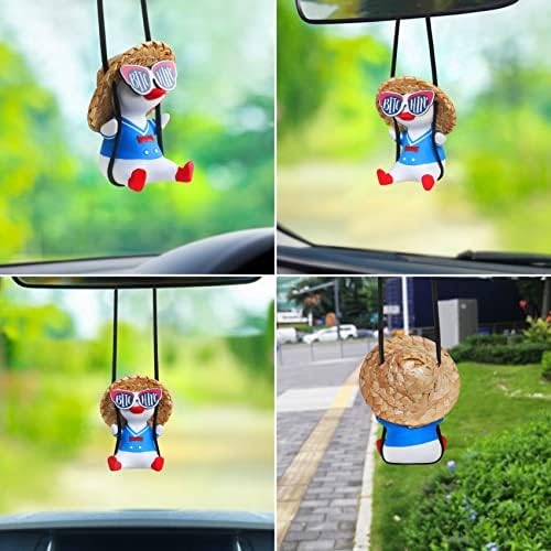 Cool Swinging Duck Car Hanging Ornament Cute Car Decor - Image 3