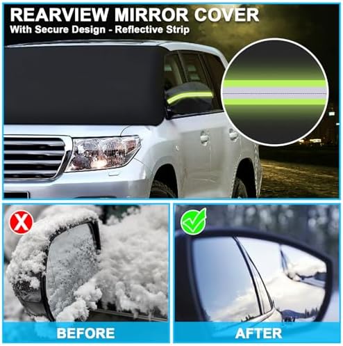 Tevlaphee Windshield Cover for Ice and Snow, Heavy Duty 600D Oxford Fabric - Image 5