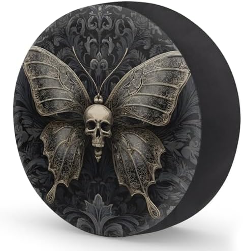 Black Skull Spare Tire Cover Dust-Proof Wheel Protector - Image 2