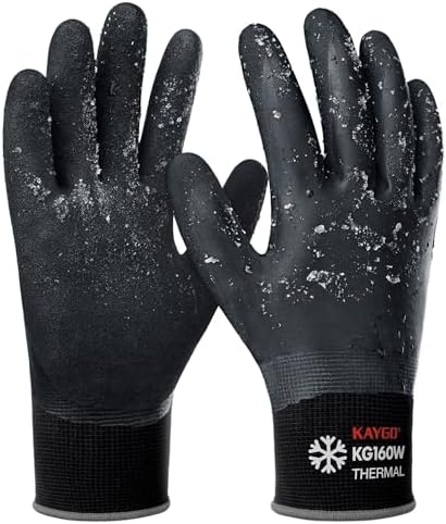 KAYGO Winter Work Gloves, Non-Slip Thermal Latex Coated by KAYGO