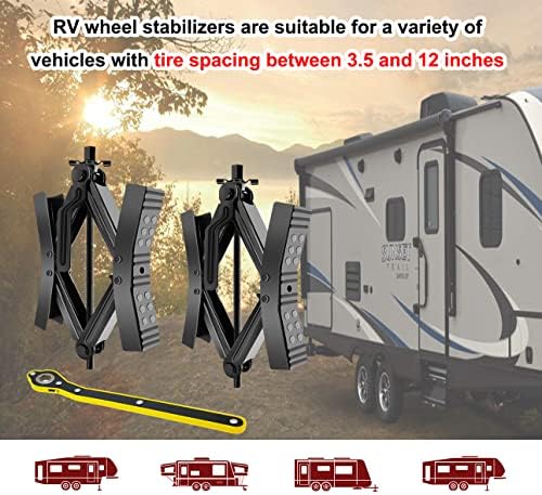 PAFOWO 2Pcs RV Wheel Chock Stabilizer | X-Shaped Heavy Duty Tire Lock - Image 5