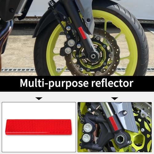 10 Pack Red Reflectors Self-Adhesive Rectangular, Quick Mount - Image 6