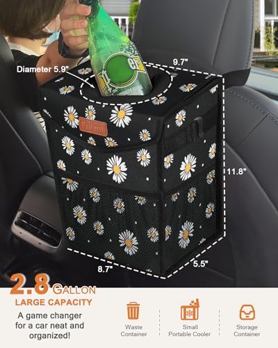 Pritent Car Trash Can with Lid Leakproof Car Garbage Bag Vehicle Trash Bin - Image 2