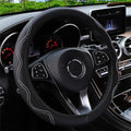 Elastic Steering Wheel Cover Black and White Universal 14-15 inch by Muamos