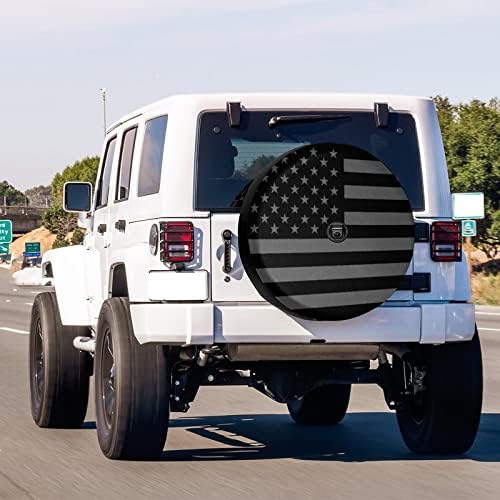 Black America Flag Spare Tire Cover - Image 3