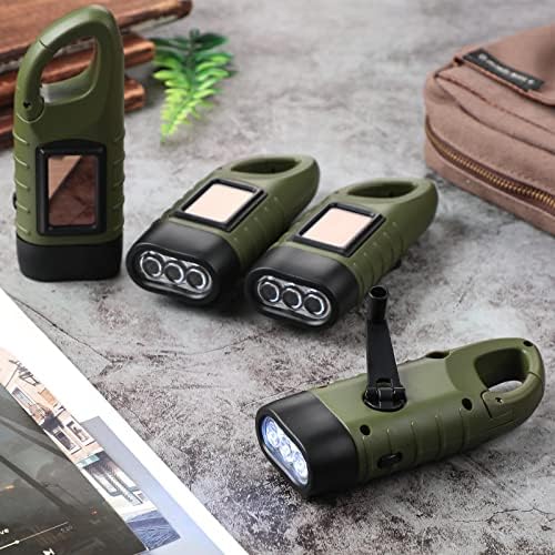 Oudain 4 Pack Hand Crank Solar Powered LED Flashlight - Image 4