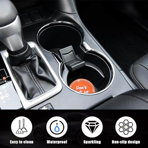 Ziciner 4 Pack Bling Car Cup Holder Coaster, 2.75 Inch Anti-Slip Auto Insert - Image 3