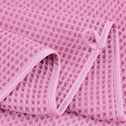 POLYTE 430 GSM Poly Blend Microfiber Quick Dry Waffle Bath Towel, 30x60 in - Image 4