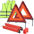2 Pack Emergency Triangle + 2 Pack Reflective Vest by AMGSH