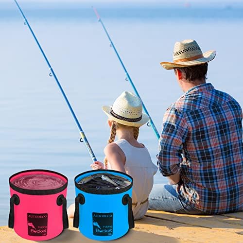 2 Pack Collapsible Bucket 5 Gallon Container Folding Water Bucket Portable Wash - Image 2