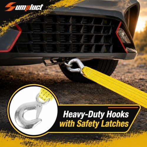 Tow Straps with Hooks 2" x20', Heavy Duty 15, 000 lbs Breaking Strength - Image 6