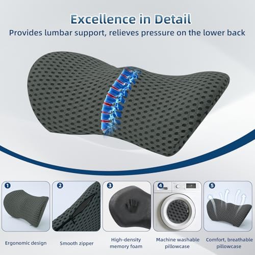 Lumbar Pillow, Memory Foam Lumbar Support Pillow - Image 2