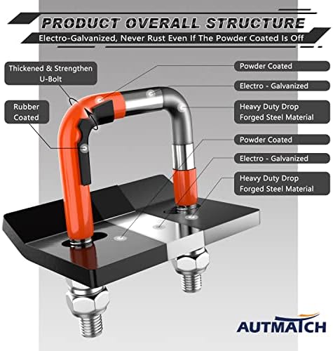 AUTMATCH Hitch Tightener Anti-Rattle Clamp - Image 3