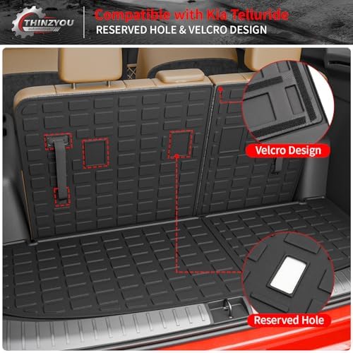 Trunk Mat with Backrest Mat for 2020-2025 Kia Telluride - Image 3