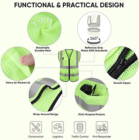 TICONN High Visibility Reflective Safety Vest - Image 2