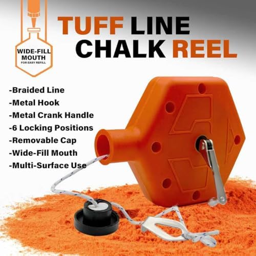 Heavy Duty Chalk Line, Professional Construction Marking Tool, 100-Foot Line - Image 4