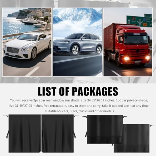 3PCS Car Privacy Curtains Kit, 2026 Upgraded Car Curtains - Image 7