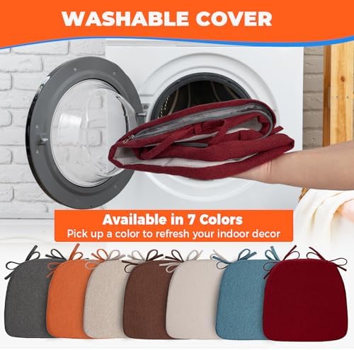 Sunsleek Chair Cushions for Dining Chairs D-Shaped Seat Cushions Chair Pads - Image 3