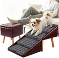 2 in 1 Foldable Ottoman Dog Ramp Faux Leather Dog Stairs by Ziluce