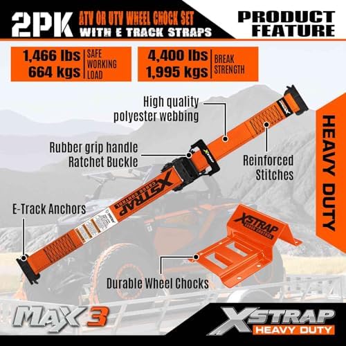 XSTRAP STANDARD Wheel Chock E-Track Tie Down Straps Kit - Image 4
