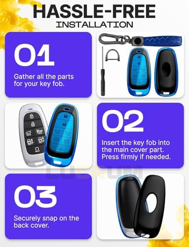 Lucrum Compatible with Hyundai Key Fob Cover & Keychain - Image 6