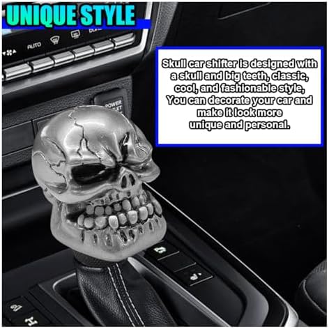 Skull Car Gear Shift Knob, Big Tooth Gear Stick Shifter Knob - Image 3