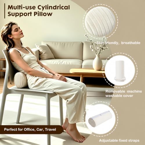 Corduroy Lumbar Roll Support Pillow - Image 3