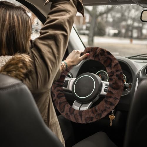 Accmor Fuzzy Car Steering Wheel Cover, Universal Fit Fur Auto Wheel Cover & - Image 7