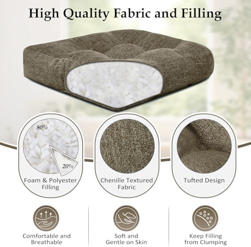 downluxe Chair Cushions for Dining Chairs 2 Pack, Tufted Indoor Chair Pads - Image 2