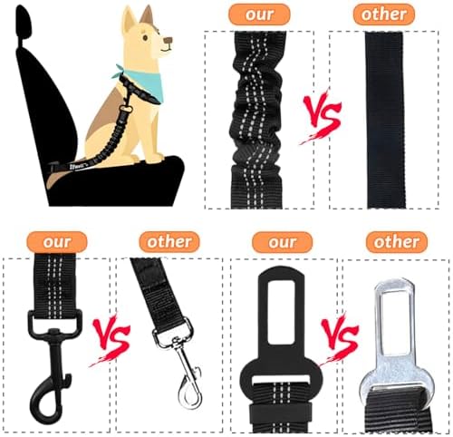 IBWell Dog Seat Belt, 3 Piece Set Retractable Dog Car Harness Adjustable Dog - Image 4