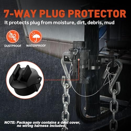 SnowyFox 7-Way Trailer Plug Cover Weatherproof, Trailer Plug Protector Cap - Image 2
