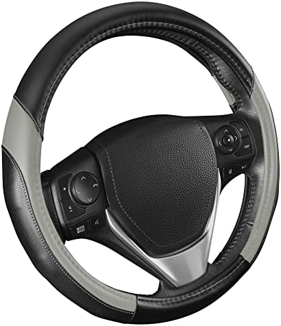 Motor Trend SportDrive Faux Leather Steering Wheel Cover, Standard 15 inch Size by MotorTrend