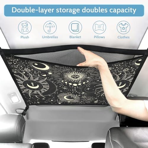 Planet Car Ceiling Cargo Net Pocket Hanging Storage Bag - Image 4
