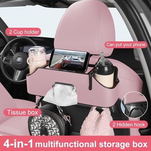 Car Seat Back Cup Holder, 4-in-1 Multifunctional Backseat Organizer - Image 3