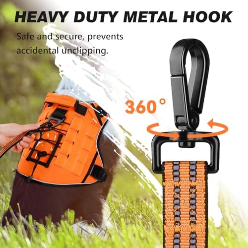 Double Handle Dog Leash with Poop Bag Holder and Car Seat Belt Buckle - Image 3
